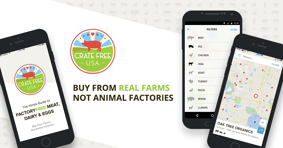 Crate Free Illinois Mobile App - Source Pasture-Raised Meat, Dairy & Eggs